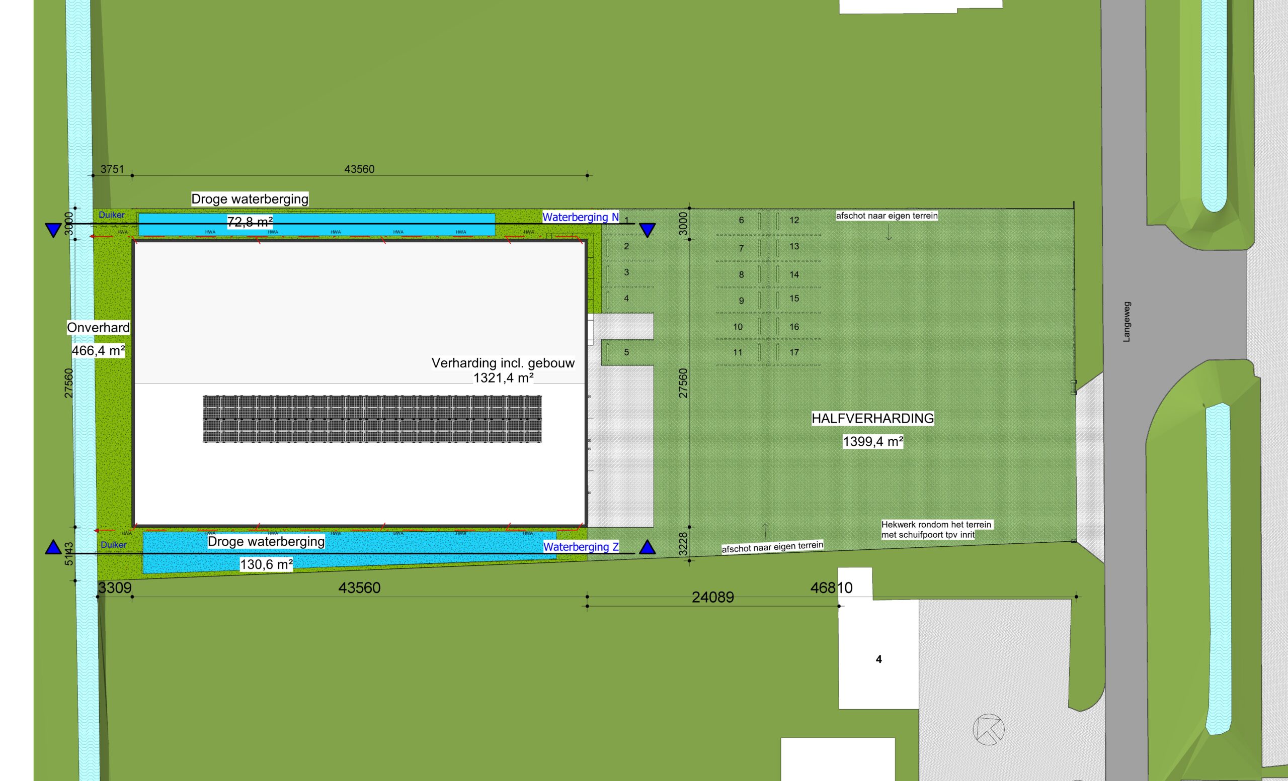 20250530 Langeweg Zuidland - Floor Plan - Pres- Situatie waterberging